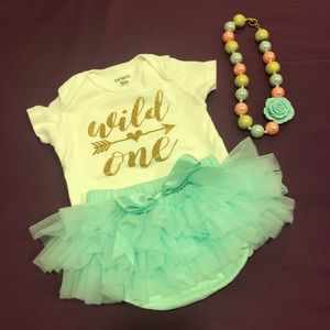 Baby girl Wild One first birthday outfit